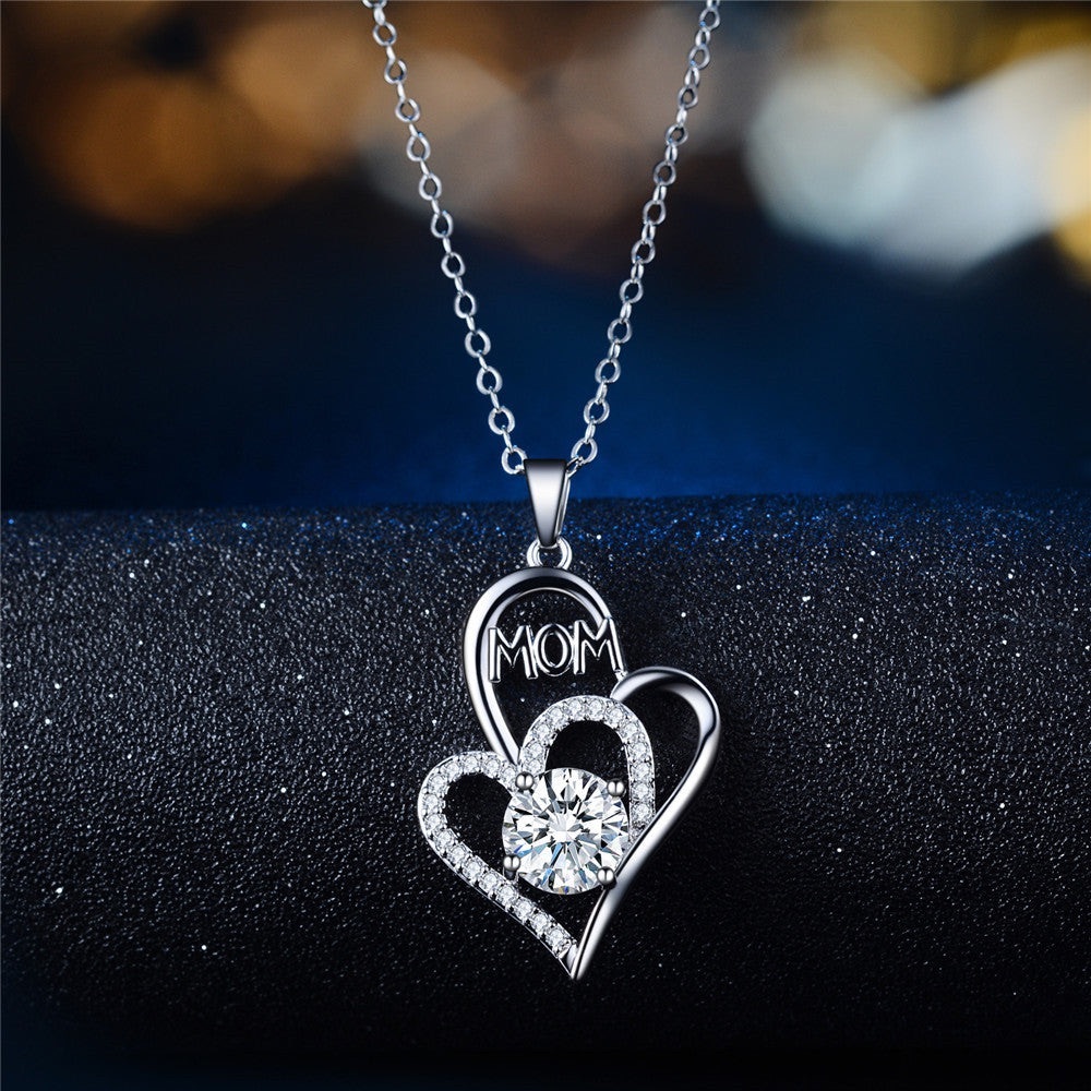 Mom Heart Diamond Necklace